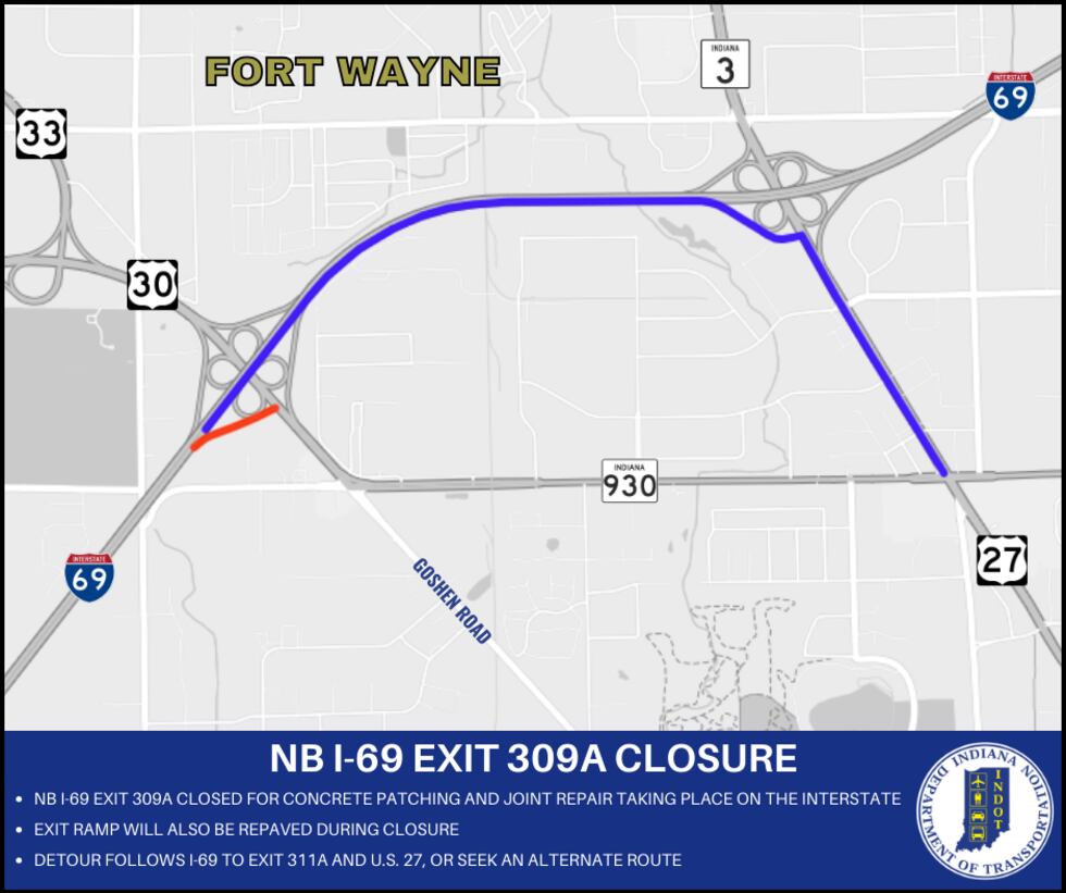 INDOT announces next ramp closure as part of I-69 construction