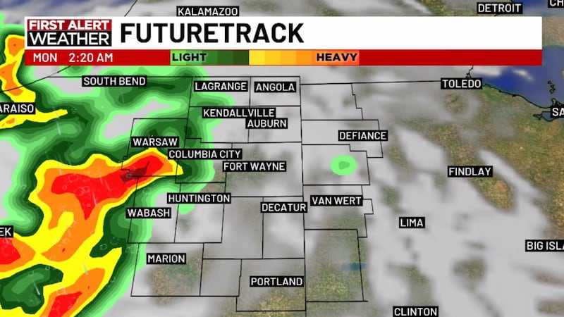 First Alert Forecast: Tracking areas of storms tonight, Monday