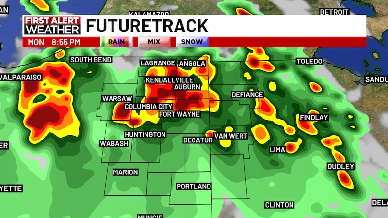 First Alert Forecast: Tracking thunderstorm chances overnight Sunday, Monday evening.