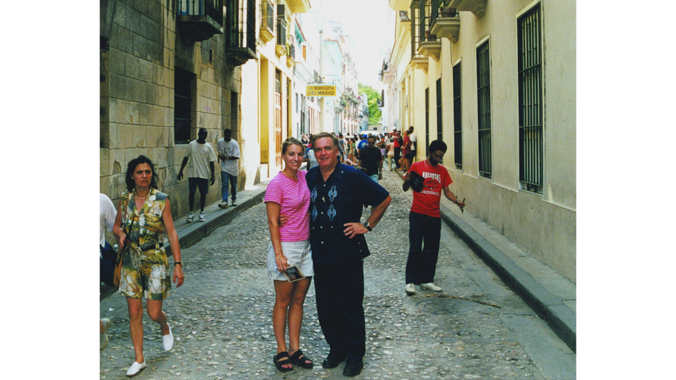 Amy Warren with her father in Cuba