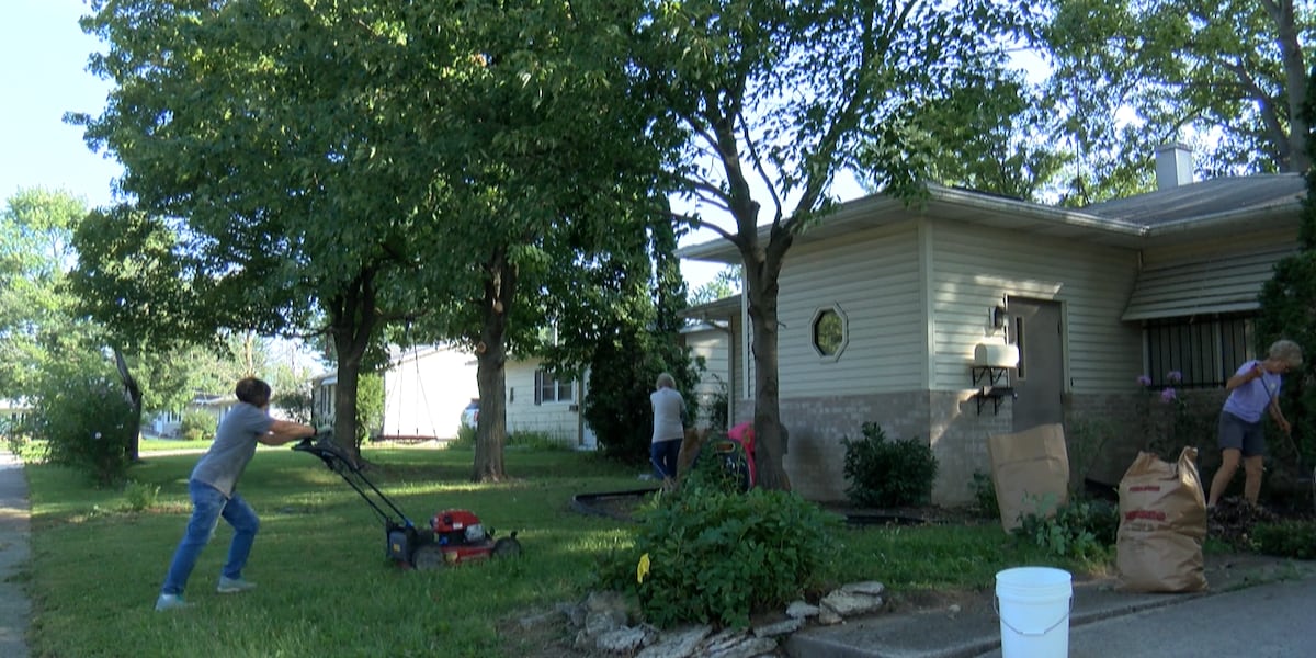 Neighborlink NeighborLink Fort Wayne helps disabled elderly man with yard work