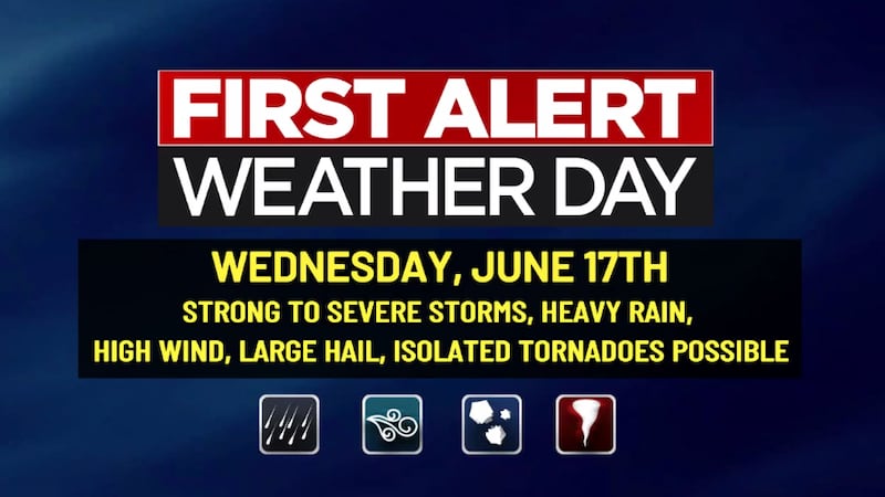 First Alert Weather Day issued Wednesday for severe storm potential