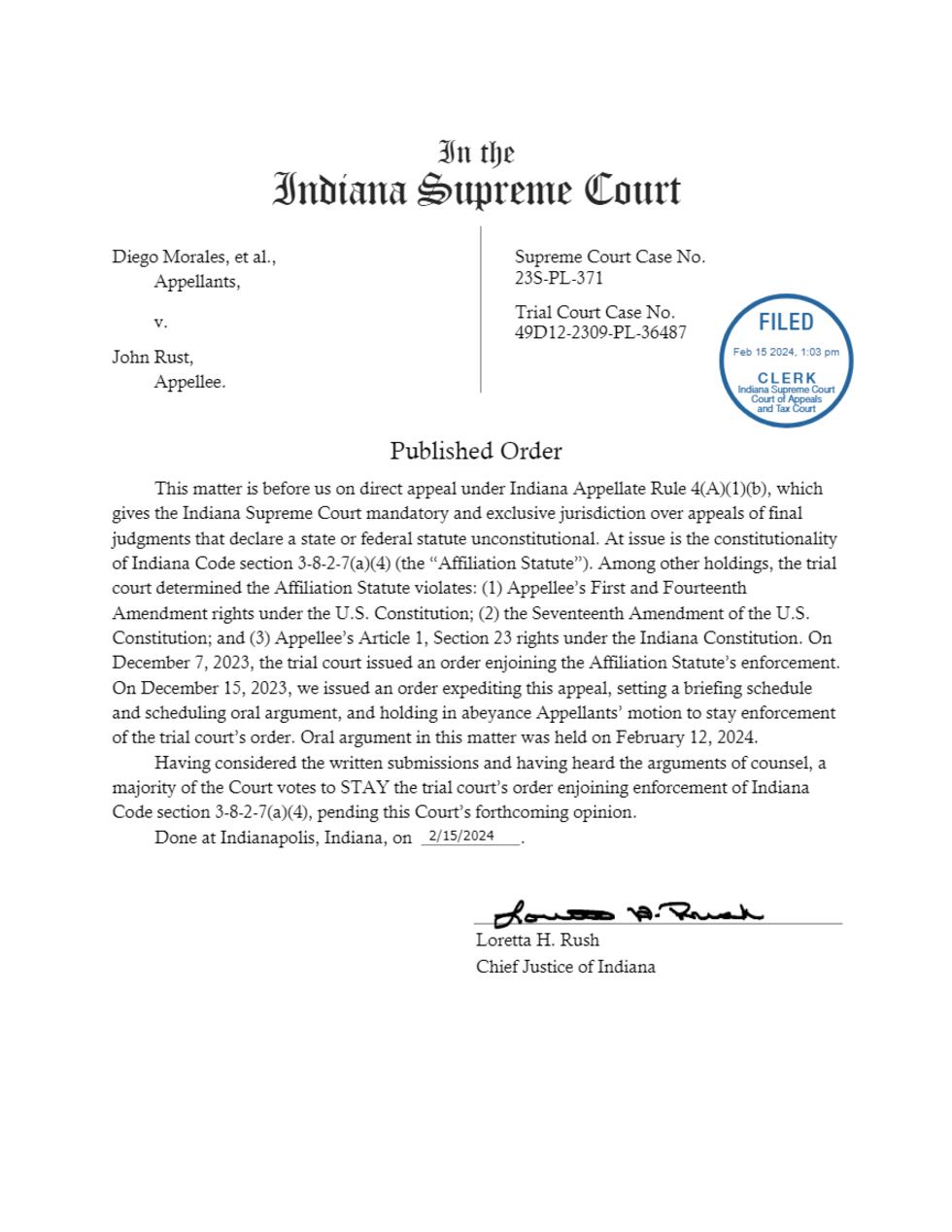 Indiana Supreme Court blocks injunction, opening door for Rust to be ...
