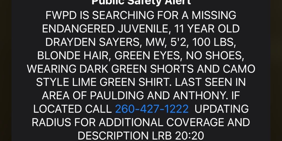 FWPD asking for help in finding endangered, missing, 11-year-old