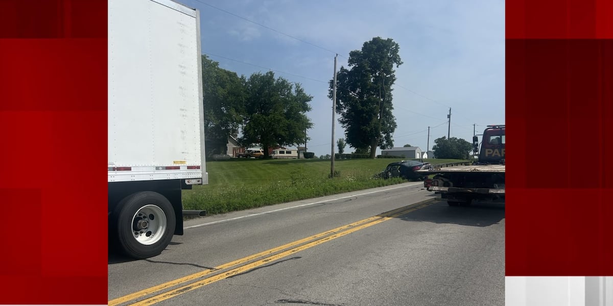Elderly woman critically hurt in crash with semi on SR 37, near Indiana-Ohio border
