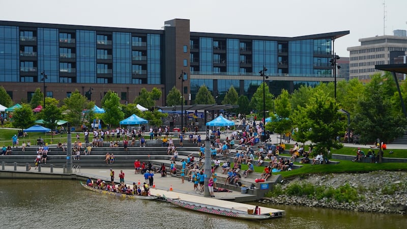 FILE - Riverfront Fort Wayne