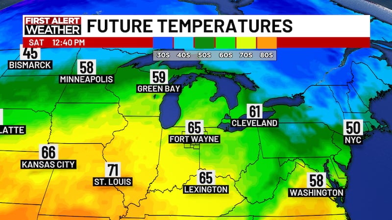 The 50s and 60s will return for the next few days.