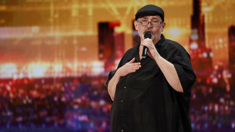 Richard Goodall, a school custodian at West Vigo Middle School, performs on the Season 19...
