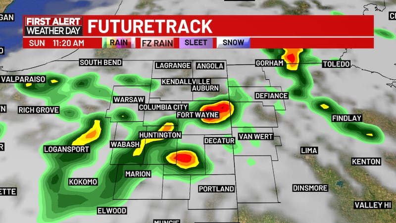 First Alert Forecast: Rain, storm chances continue Sunday. Drier weather returns