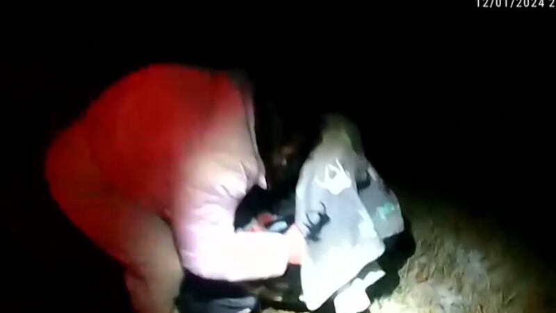 As they rounded the split what the officer did not see was the car seat carrying the...