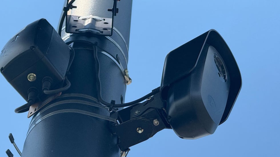 Flock camera attached to a pole in Fort Wayne. City Council voted not to continue funding the...